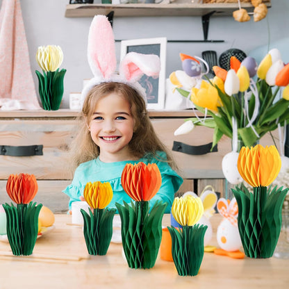 SUNBEAUTY 9PCS Spring Wildflower Party Decorations Wild Flowers Honeycomb Centerpieces for Tables Wildflower Birthday Spring Flower Theme Party Decorations for Garden Baby Shower, Easter, Mothers Day