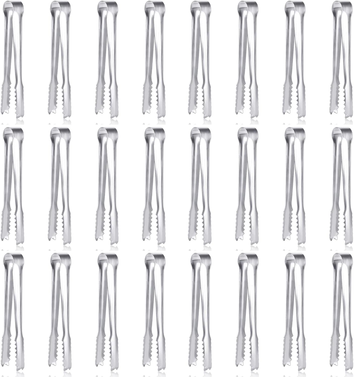 12 Pack Premium Small Serving Tongs, Dmoera Mini Stainless Steel Appetizer Tongs, 5Inch,5.2Inch(12.7cm)