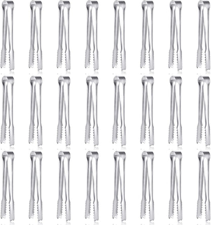 12 Pack Premium Small Serving Tongs, Dmoera Mini Stainless Steel Appetizer Tongs, 5Inch,5.2Inch(12.7cm)