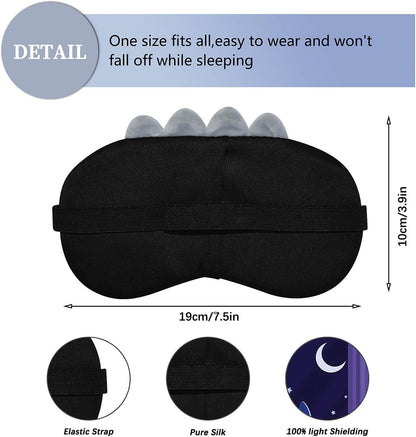 Christmas Reindeer Sleep Mask Cute Antler Eye Masks Sleeping Soft Plush Cartoon Blindfold Funny Animal Eye Cover Xmas Presents for Women Men (Xmas Reindeer,Brown)