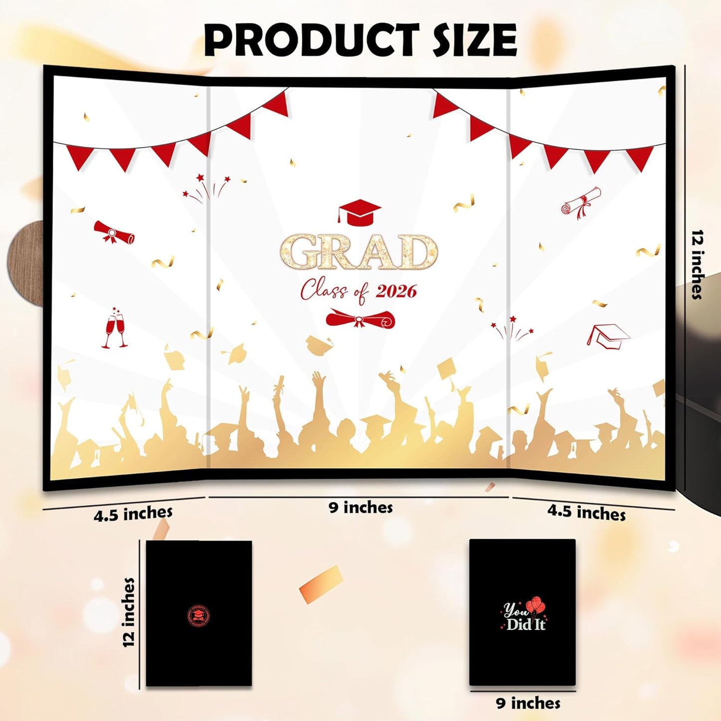 Class of 2026 Graduation Guest Book - 18''x 12'' Minimalist Graduation Signature Book - High School College Guest Book Alternative Signature Board Card - Grad Party Decor & Supplies-A05