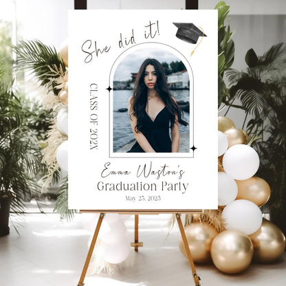 Personalized 2026 Graduation Party Welcome Sign, Minimalist Grads Decor, Class of 2026 Graduation Party Poster, Custom Graduation Party Sign, Congrats Grad Decorations Design 2