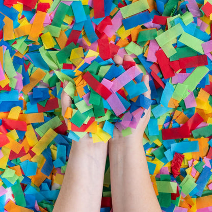 Ultimate Confetti, Multicolor Biodegradable Confetti - Rectangular Fluttering Tissue Paper Confetti for Cannon and Launcher use - Best for Holidays, Birthday, Wedding, and Parties - 1 lb, 16 oz