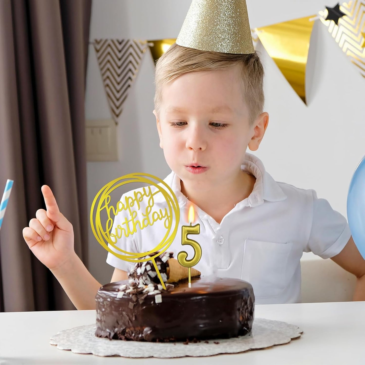 10-Piece Number Birthday Candles - Glitter Cake Toppers for Birthday & Wedding Parties