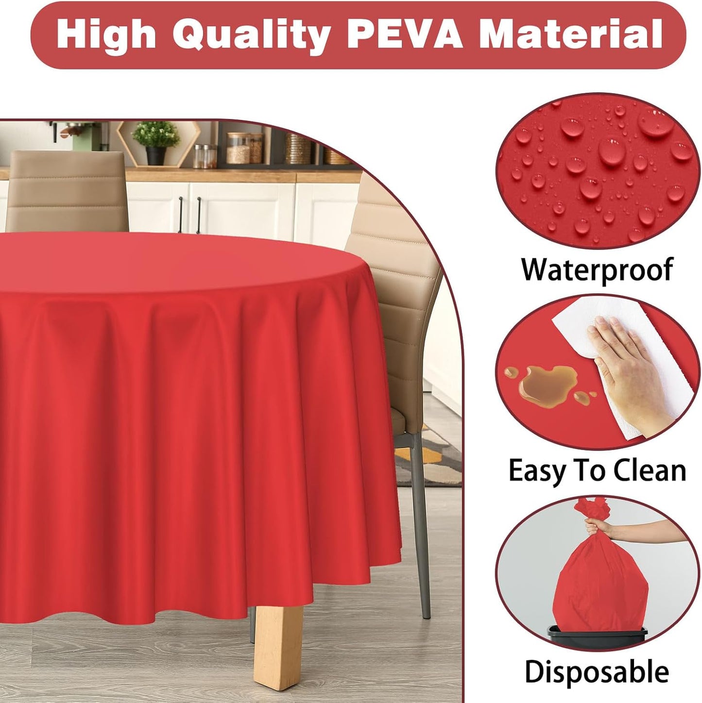 Kopokita 2PCS Black Plastic Tablecloths 54 x 108 Inch, Disposable Table Cloths Rectangle Party Table Covers