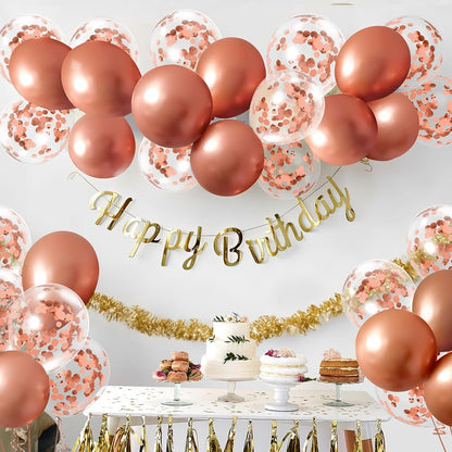 Gold Confetti Balloons, 50 Pcs 12 Inch, Glitter Gold Confetti Party Balloons, Party Decorations, Birthday Wedding Baby Shower Party Balloons Decorations