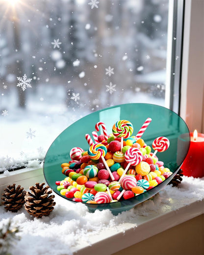 bUCLA 54 OZ Clear Plastic Serving Bowls (12 Pack) - Angled Serving Bowls Disposable for Chip&Candy - Party Table Salad and Fruit