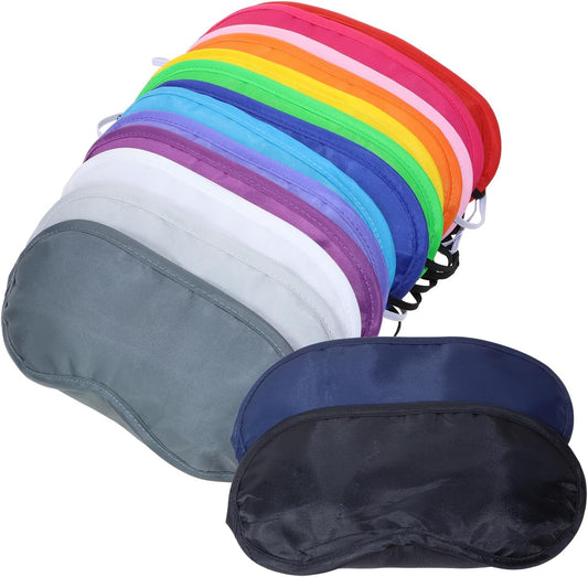 Tupalizy 15 Colors Sleep Mask Blindfolds Eye Cover with Nose Pad and Adjustable Strap for Halloween Christmas Birthday Party Game Women Men Travel Gift DIY Craft Decorate, 15PCS