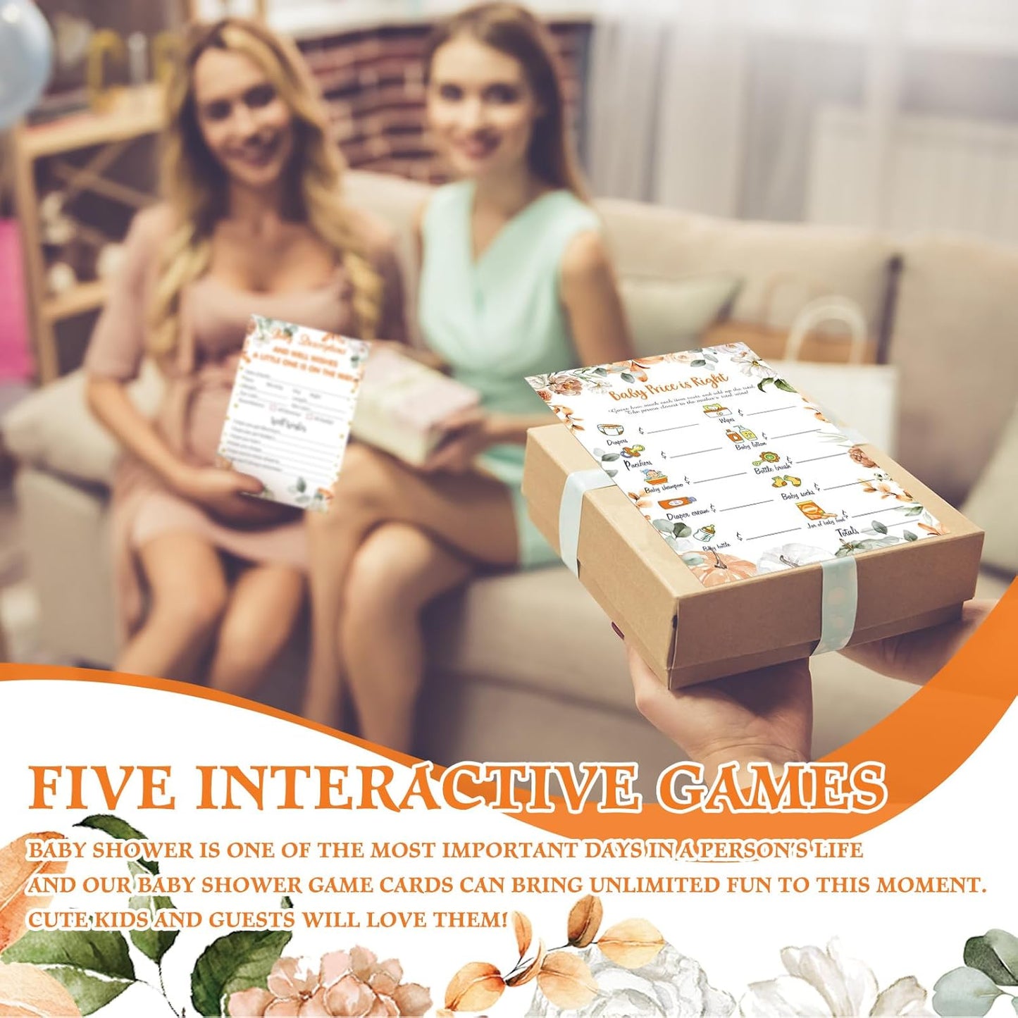 Yinder 145 Pcs Baby Shower Games Activities Cards with 20 Pencils Includes Baby Bingo Description and Wishes Guess Who Price is Right Word Scramble Game(Here Comes the Son)