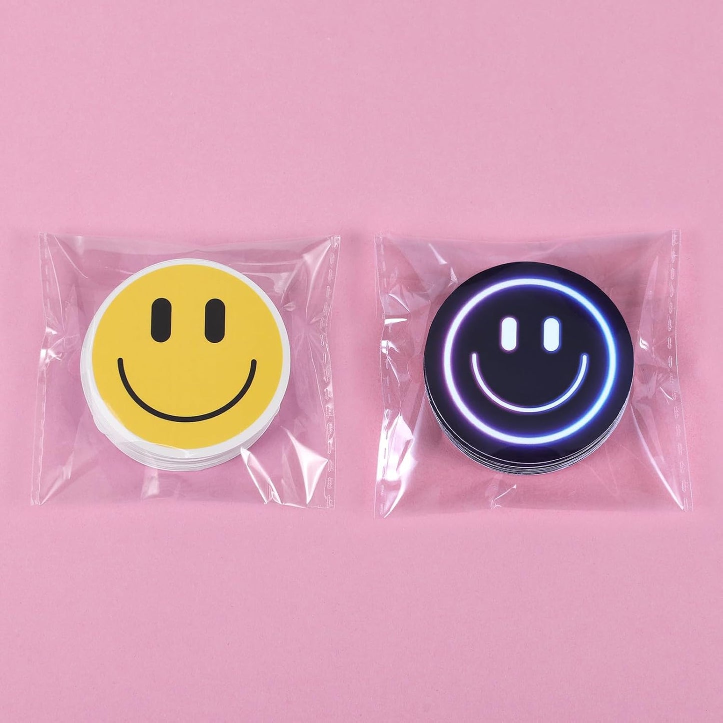 50PCS Smiling Stickers, Cute Water Bottle Stickers for Kids, for Teaching Rewards, Notebooks, Stationery, Luggage, Cartoon PVC Happy Stickers