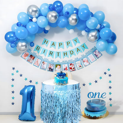 2 Pack Teal Blue Shiny Wavy Tinsel Foil Fringe Table Skirts Table Decorations for Mermaid Birthday Decorations,Under The Sea Party Decorations,Baby Shark Birthday Decorations