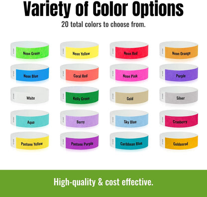 WristCo Custom Printed Wristbands | Super Rush | Fast Delivery – Select a Color Quantity & Personalize w/Clipart Text & Logos - Tyvek Wrist Band ID Bracelets for Events Party Security Admission VIP