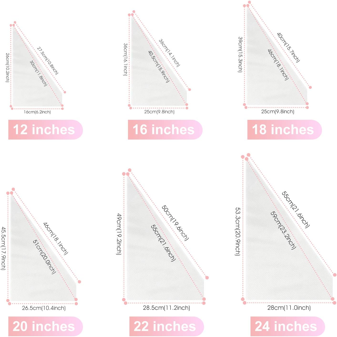 VolksRose 100Pcs Disposable Piping Bags, 18 inch Anti Burst and Non-Slip Pastry Bags, Thicken Cake Decorating Bags Icing Piping Bags for Cake Cupcakes Cookies Frosting, White