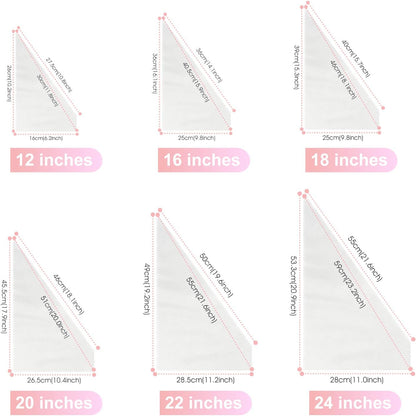 VolksRose 100Pcs Disposable Piping Bags, 18 inch Anti Burst and Non-Slip Pastry Bags, Thicken Cake Decorating Bags Icing Piping Bags for Cake Cupcakes Cookies Frosting, White