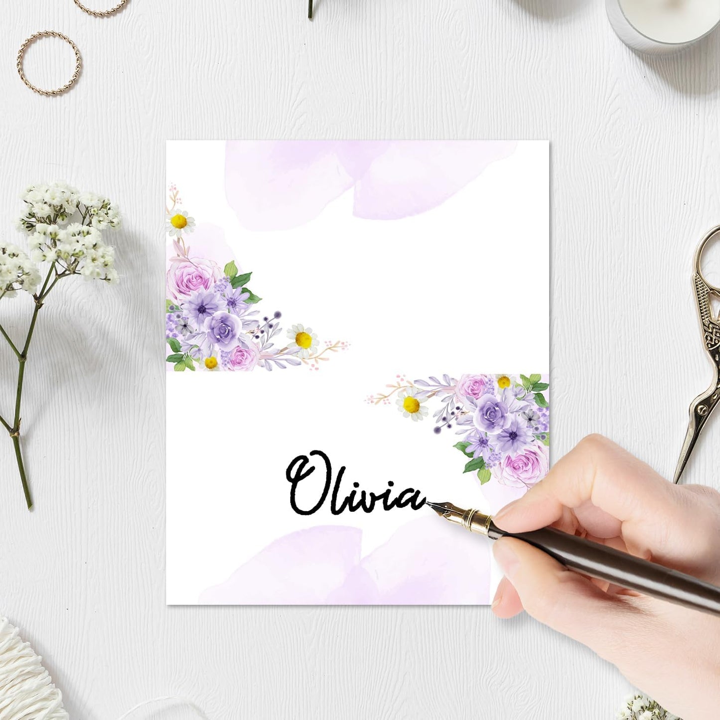 Gold Foil Place Cards for Table Setting, Printable Tent Cards for Food Buffet, Name Card for Wedding Banquet, Bridal Shower, Baby Shower, Birthday Party Decorations (25 Pack)-07