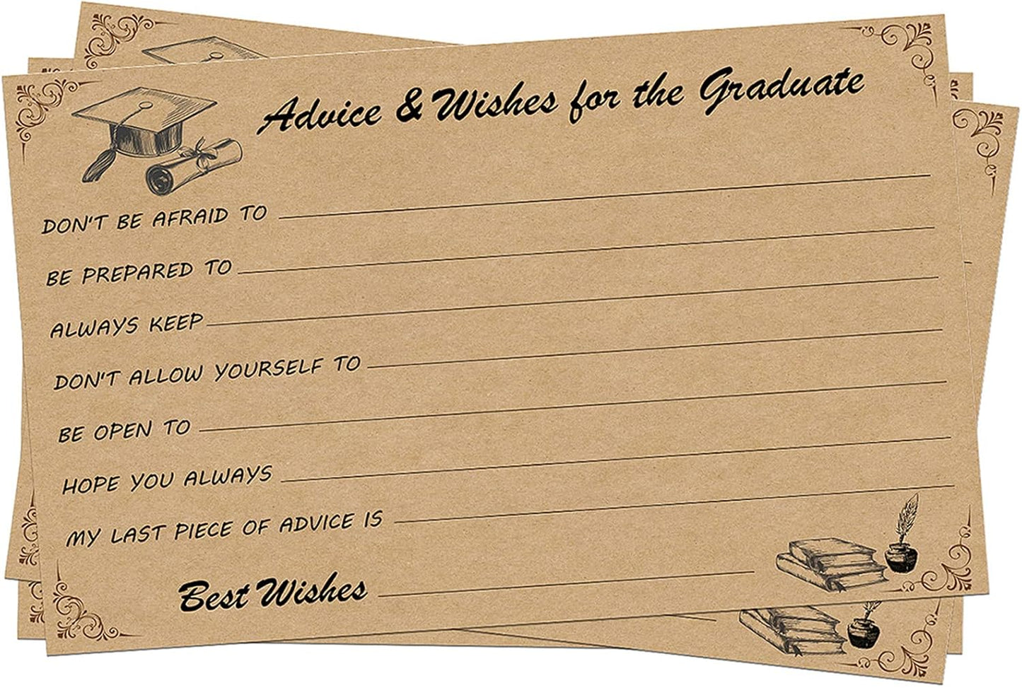 Graduation Advice Cards - 50-Pack Graduate Party Supplies 2026 Advice for the Graduate Decorations Party Favors Table Games Personalized Graduations Cards