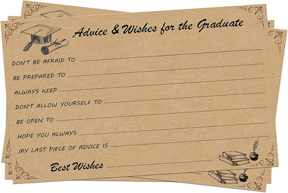 Graduation Advice Cards - 50-Pack Graduate Party Supplies 2026 Advice for the Graduate Decorations Party Favors Table Games Personalized Graduations Cards