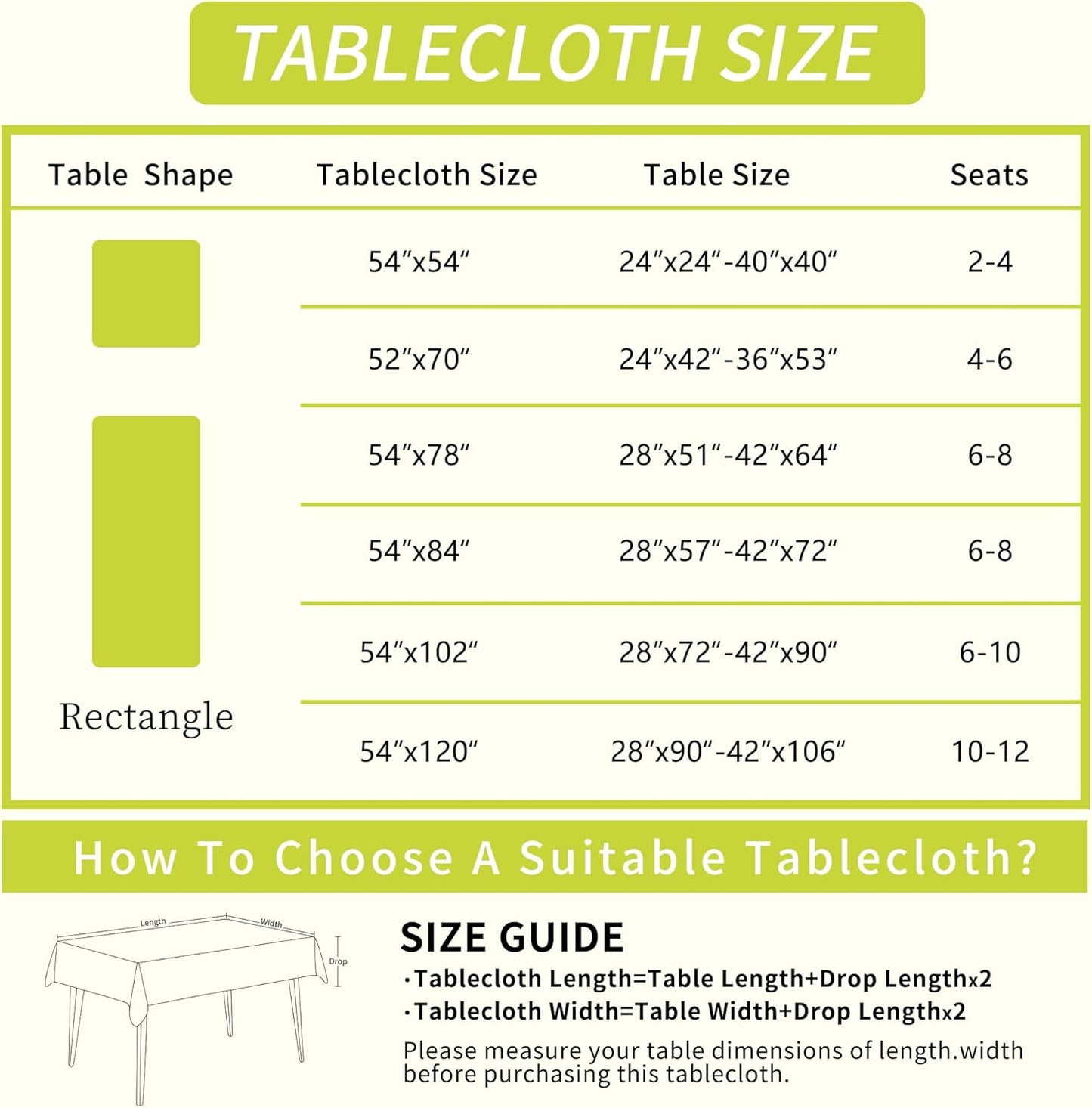 Rectangle Table Cloth,100% Waterproof Tablecloth Oil Proof Spill Proof Vinyl Table Cloth, Wipe Clean Plastic Table Cover for Dining, Camping, Indoor and Outdoor 52" x 70",Leaves