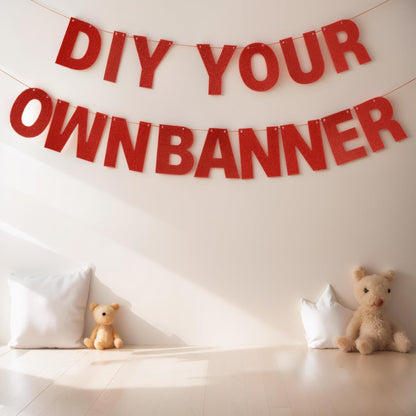 DIY Banner Kit with Letters Glitter Banner Letters Customizable Birthday Banners Graduation Banner Custom Party Hanging Banner for Graduation Wedding Party Baby Shower Decoration(Gold)