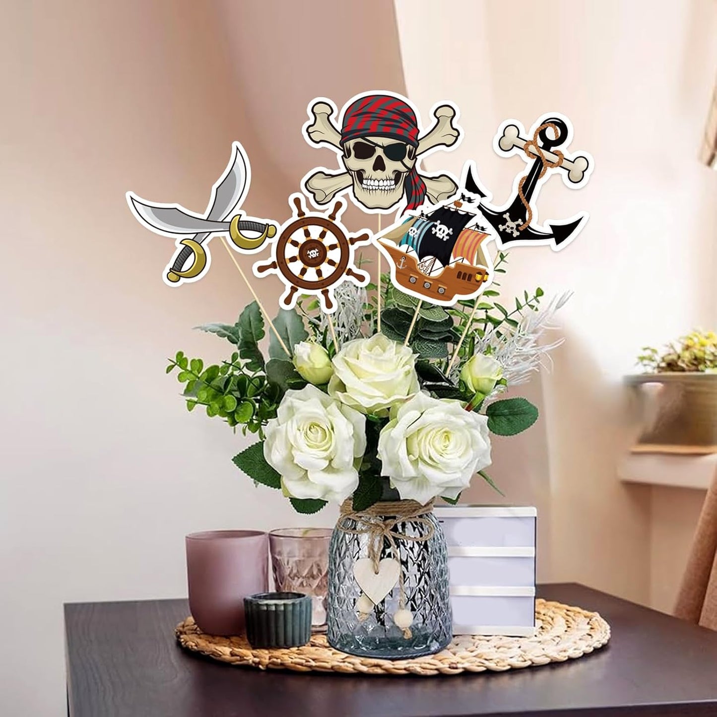 Beautiful Butterfly Centerpiece Sticks - Floral Baby Shower or Birthday Table Toppers - Butterfly Themed Gender Reveal Bridal Shower Party Decoration- Set of 15
