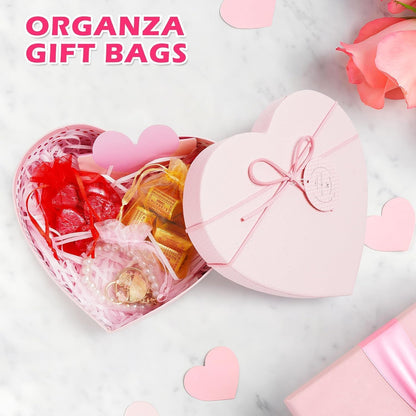 ANZNKU 50PCS White Organza Bags 3x4, Small Gift Bags Bulk for Sachet Jewelry Candy Treat, Mini Mesh Bag Drawstring for Wedding Bridal & Baby Shower, Party Favor Bag for Easter Mothers Day Birthday