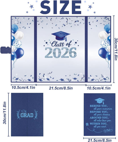 QIYANPAX Graduation Guest Book 2026, Blue and Gold Graduation Decorations Class of 2026, Graduation Signature Book, Congrats Grad Guest Book Alternative, Unique Graduation Gifts