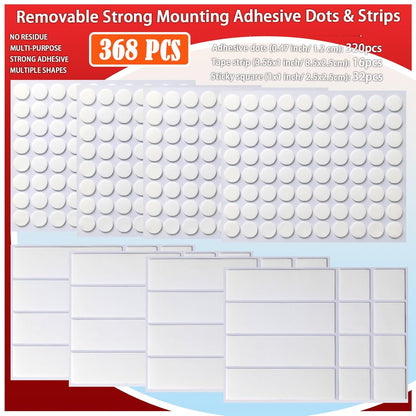 Urdar Brunnr Double Sided Tape for Hanging Picture Poster Decorations, Removable Strong Mounting Adhesive Strips Dots for Balloon, Photo, Art Craft, Party Supplies