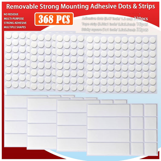 Urdar Brunnr Double Sided Tape for Hanging Picture Poster Decorations, Removable Strong Mounting Adhesive Strips Dots for Balloon, Photo, Art Craft, Party Supplies