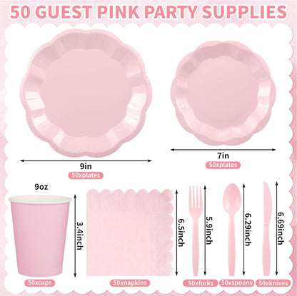 NatNarr 175 Pcs Sage Green Plates and Napkins Set, 25 Guest Sage Green Party Supplies Include Scalloped Paper Plate Napkin Cup Forks Knives Disposable Plastic Cutlery for Wedding Baby Shower Birthday