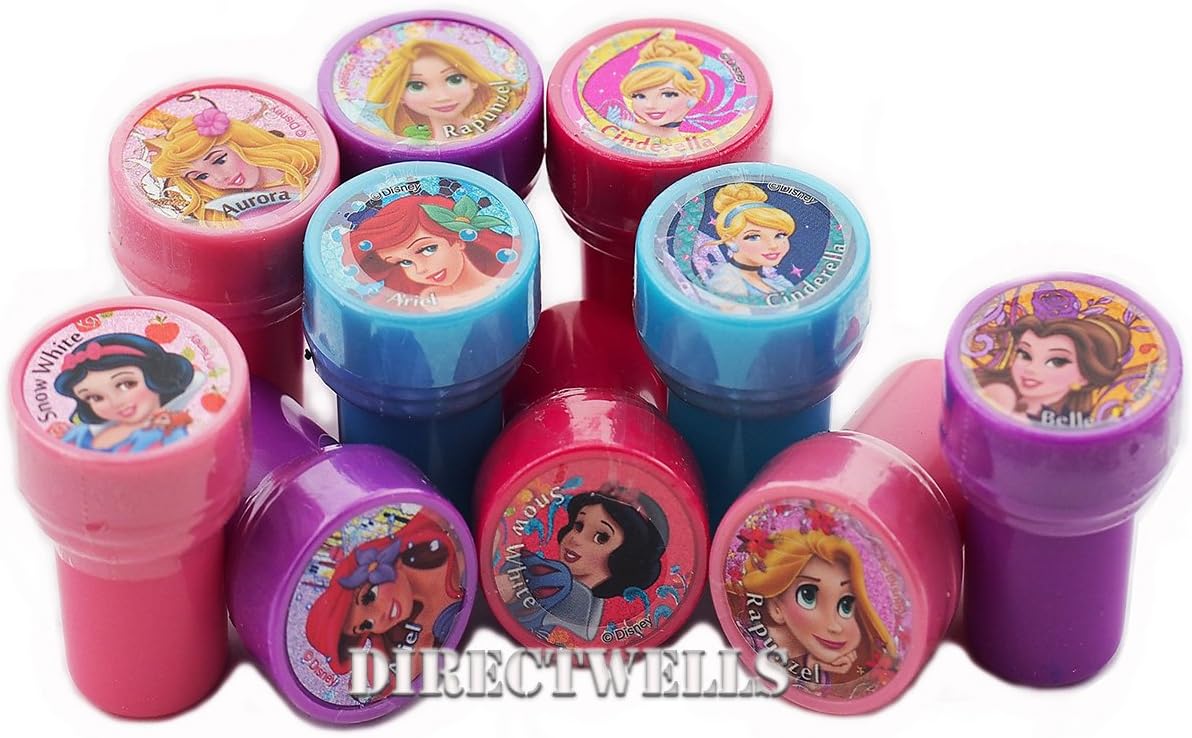 Princess Disney 10 Assorted Self Inking Stampers Party Favor