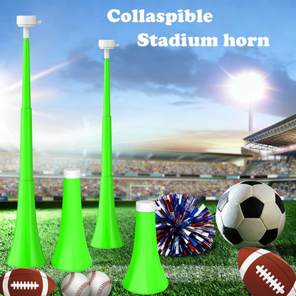 Collapsible Stadium Horn 24 Inch Vuvuzela Noise Makers Plastic Cheering Trumpet Blow Horns Noisemakers for Sporting Events Football Games School Sports Party Supplies Favors Accessories
