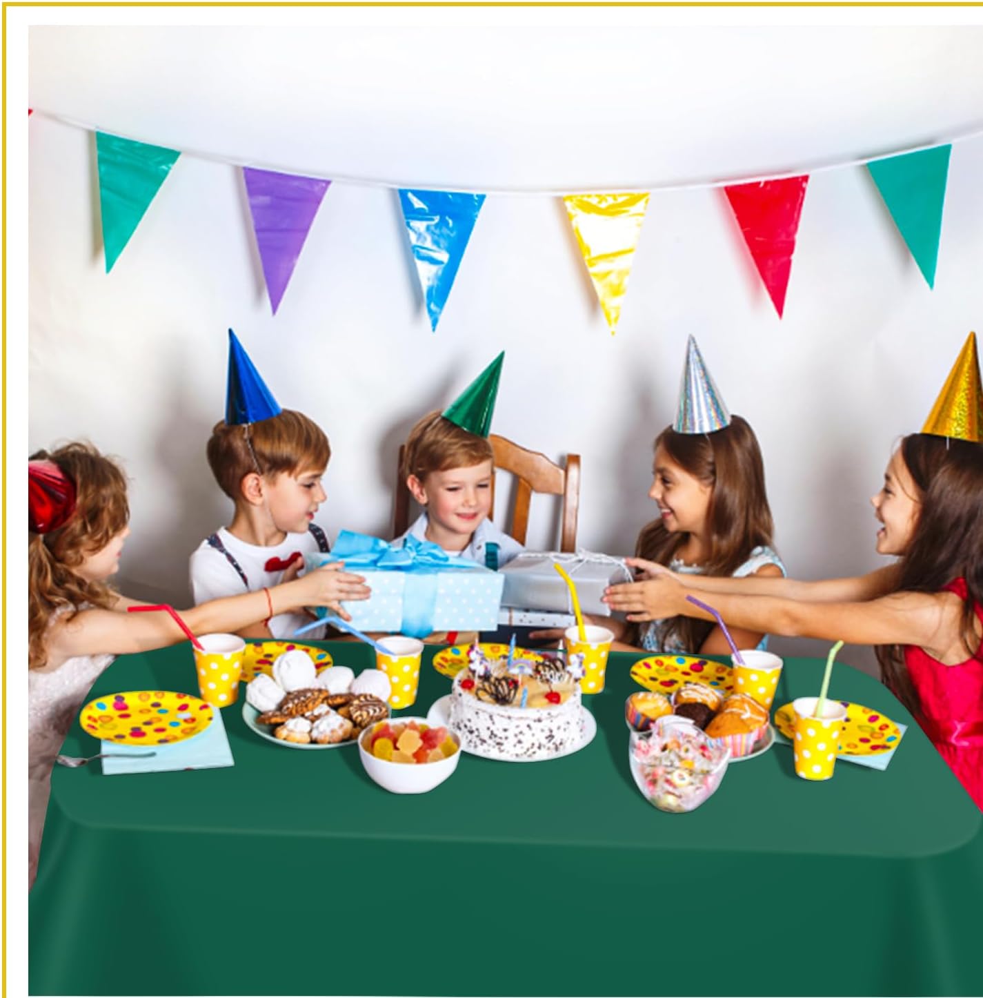 tujol Royal Blue 6 Pack Plastic Table Cloth 54" x 108", Disposable Tablecloths Rectangle Table Cover, Plastic Tablecloths for Parties
