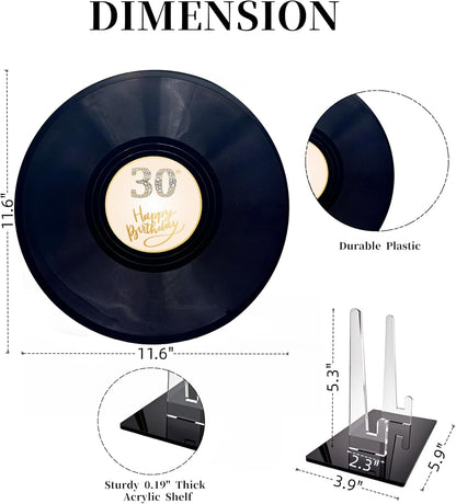 REEGII Vinyl Record Style Birthday Guest Book for Birthday Decorations - Large 11.6"x11.6" Sign-In Poster with 12 Pens | Unique Keepsake Gift for Birthday Party Decor (Happy Birthday, Golden, 11.6"L x 11.6"W)