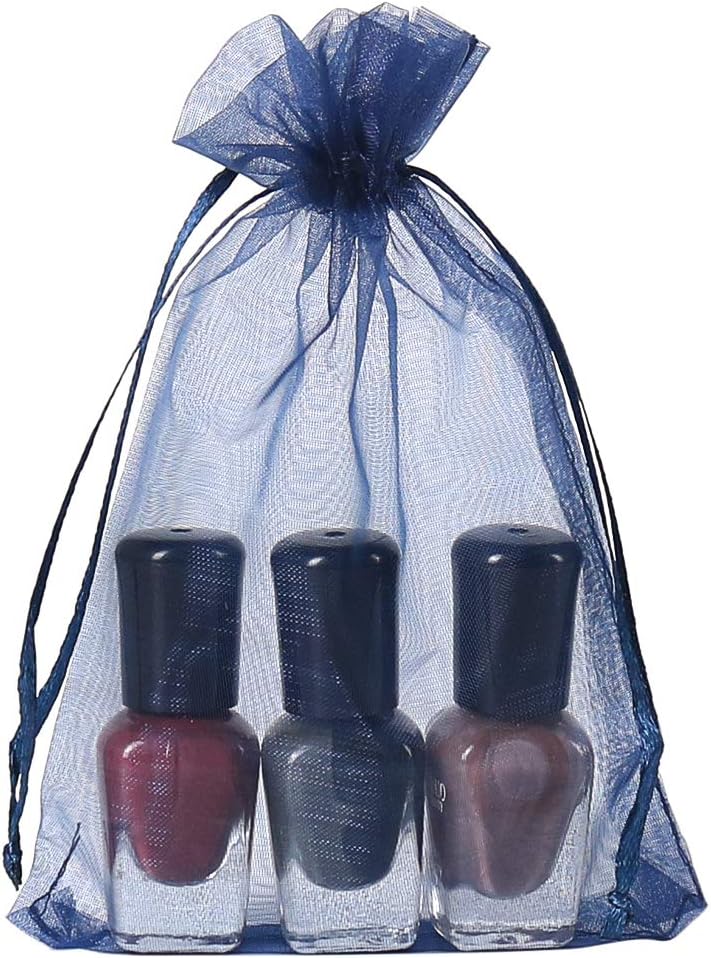 HRX Package 100pcs White Organza Bags, 4x6 inch Mesh Bags Drawstring Gift Bags Jewelry Pouches for Candy Wedding Favors Christmas
