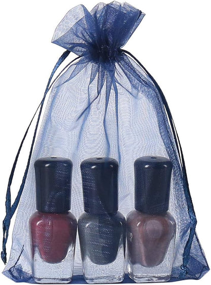 HRX Package 100pcs White Organza Bags, 4x6 inch Mesh Bags Drawstring Gift Bags Jewelry Pouches for Candy Wedding Favors Christmas