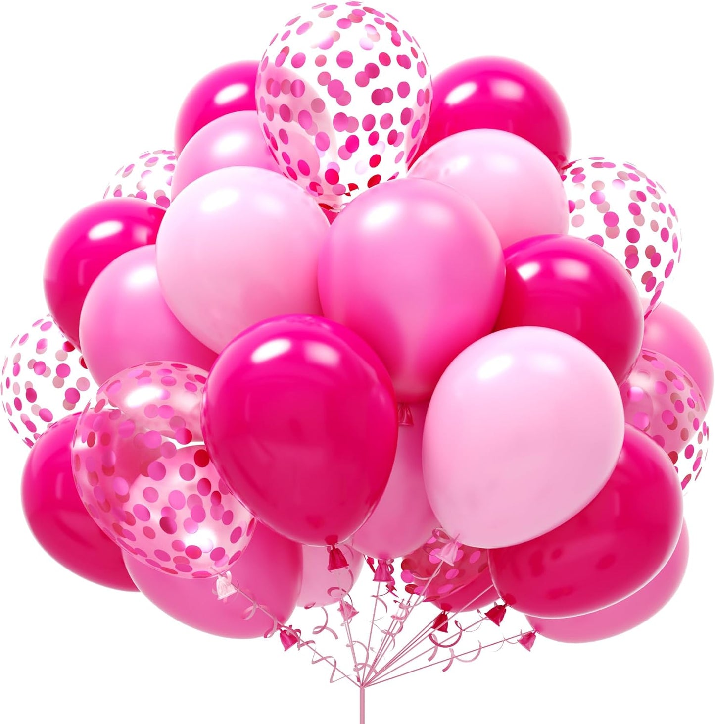 Pink Blue Purple Balloon, 60 Pcs 12 Inches Hot Pink Metallic Purple Teal Yellow Balloons Confetti Balloons for Kids Magic Theme Birthday Decoration Baby Shower Girls Music Party Supplies