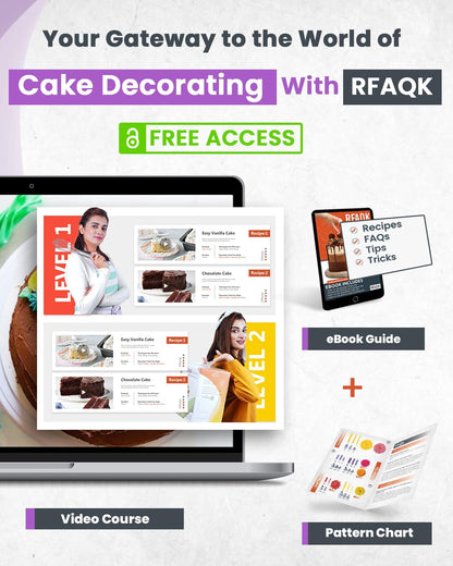 RFAQK 74 PCs Icing Piping Bags and Tips Set, Cake Decorating Kit with 48-Numbered Piping Tips, Anti Burst Pastry Bags for Cookie Cupcake Cake Decoration, Cake Decorating Tips Set with Booklet & E-book