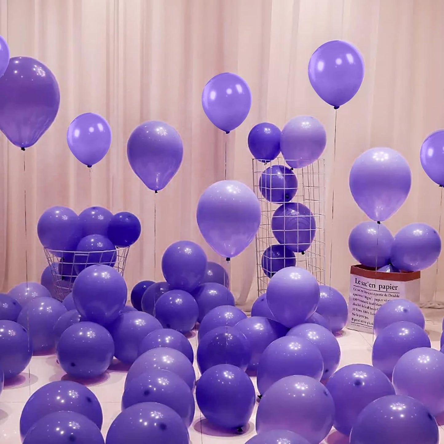 110pcs Black Balloon 12 inch, Black Latex Balloons for Birthday Party Baby Shower Wedding(with 2 Ribbons). - Colors B