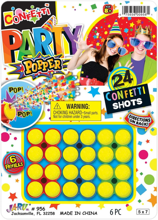 Confetti Party Poppers Refills (1 Pack) Multicolor Metallic Confetti Poppers Refill Cartages for Confetti Gun, Party Favors Kids & Adults Birthday Parties & Party Supplies. Plus Sticker 956-1s