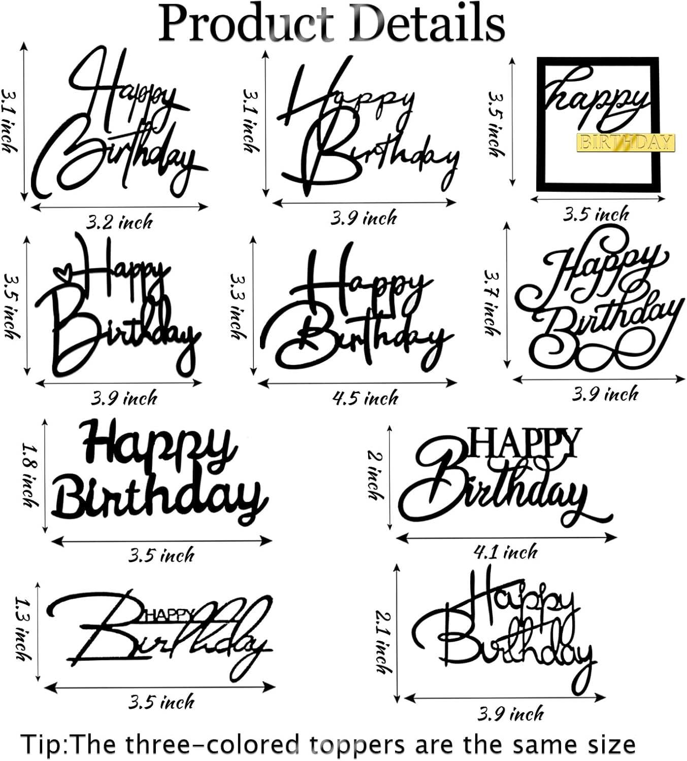 20pcs Gold Mirror Acrylic Happy Birthday Cupcake Toppers Round Engraved Cake Picks Happy Birthday Cake Toppers for DIY Birthday Gift Flower Bouquet Pastries Desserts Decor