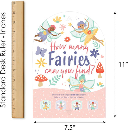Big Dot of Happiness Let’s Be Fairies - Fairy Garden Birthday Party Scavenger Hunt - 1 Stand and 48 Game Pieces - Hide and Find Game