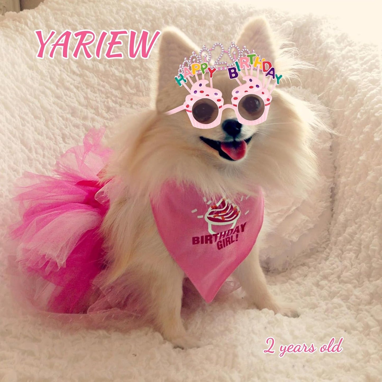 YARIEW 3rd Birthday Decorations, 3rd Glitter Purple Sash and Crown Kit with Happy Birthday Sunglasses, Tiara Princess Crown and Sash Party Outfit Accessory
