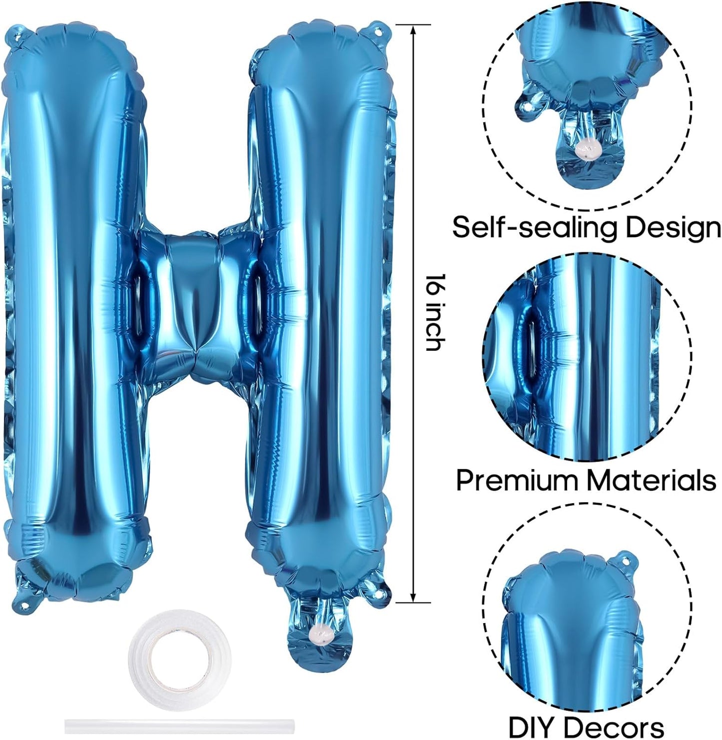 Happy Birthday Balloons Banner, Foil Balloon Personalized Name Letters Balloons Sign Birthday Party Decorations for Women Men Boys Girls Cream