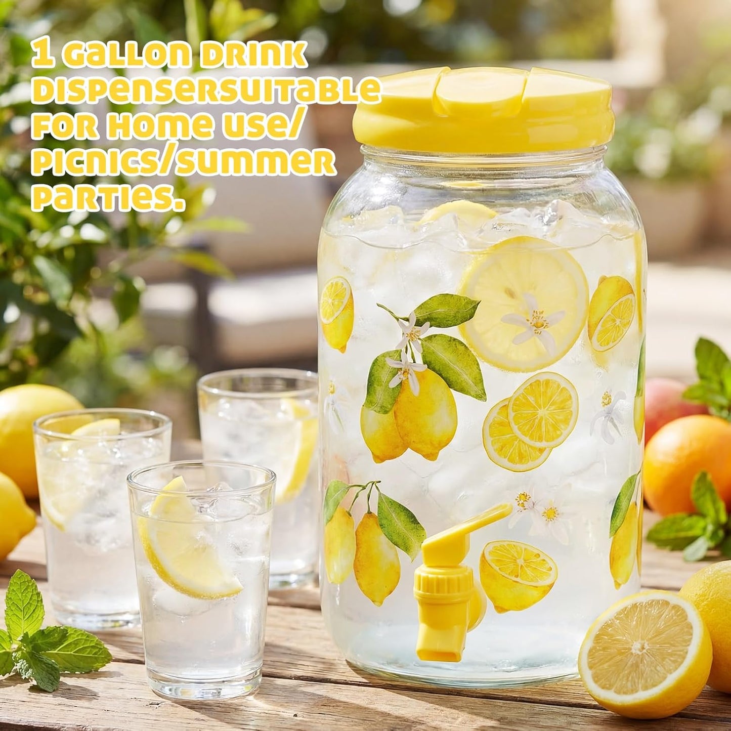 Havawish 2 Pcs 1 Gallon Plastic Beverage Dispenser with Spigot Clear Summer Kitchen Fridge Drink Dispenser for Parties Lemonade Juice Tea Beer Cold Water (Red,Cylinder)