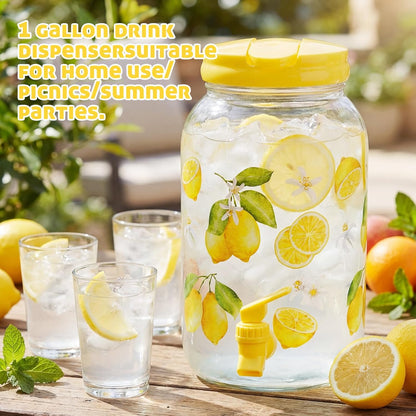 Havawish 2 Pcs 1 Gallon Plastic Beverage Dispenser with Spigot Clear Summer Kitchen Fridge Drink Dispenser for Parties Lemonade Juice Tea Beer Cold Water (Red,Cylinder)
