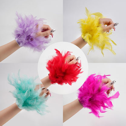 2-Pack Feather Slap Bracelet Cuffs - Feather Snap Ring, Cuff Wrist Decoration for Parties & Wrist Accessories, Women's Edition