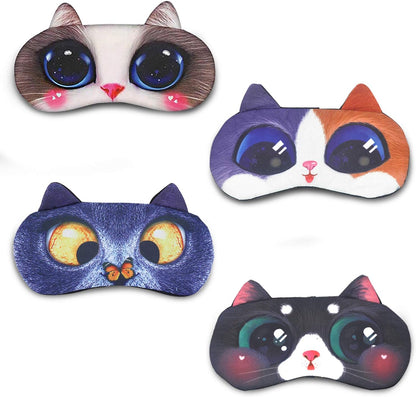 Tphon Sleep Mask for Adult Kids Boys Girls Funny Blindfolds Soft Cute Animal Sleeping Masks with Adjustable Strap for Travel Naps Shift Works Games