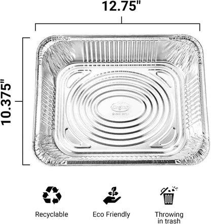 Aluminum Pans Half Size, 9X13, Extra Heavy Duty Disposable Foil Pans For Baking (30 Pack) Roasting & Chafing, Deep Tin Foil Bakeware, Steam Table Tray, Cookware, Food Prepping, Cake & Oven Pan