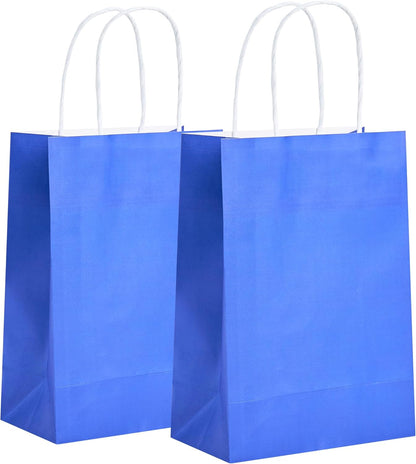 32 Pack Paper Gift Bags with Handles, 5.8"×3.2"×8.25" Party Favor Bags, Gift Bags, Small Gift Bags with Handles, Party Bags, Small Goodie Bags Bulk for Birthday, Crafts, Wedding, Party Supplies (8 Colors)