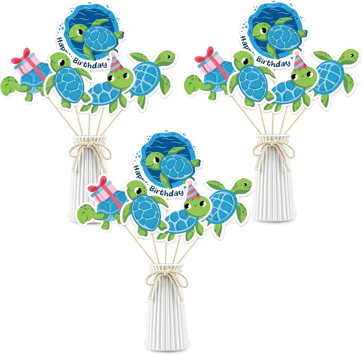 Beautiful Butterfly Centerpiece Sticks - Floral Baby Shower or Birthday Table Toppers - Butterfly Themed Gender Reveal Bridal Shower Party Decoration- Set of 15